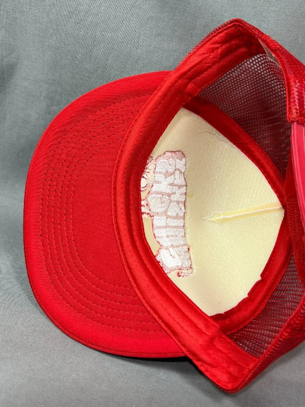 Whiskey Chicks OKC Oklahoma Snapback Hat Red White Buffalo Trucker Mesh Bar Cap